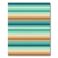 Serene Teal Brown Horizontal Stripes Rug