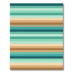 Serene Teal Brown Horizontal Stripes Rug