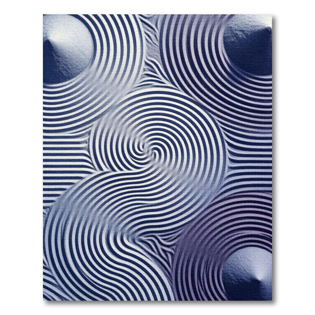 Indigo Swirling Concentric Circles Rug