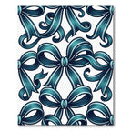 Elegant Teal Ribbons and Bows Rug