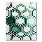 Modern Geometric Emerald Hexagon Grid Rug