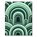 Emerald Mint Layered Arch Geometric Rug