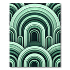 Emerald Mint Layered Arch Geometric Rug
