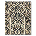 Ornate Cream and Charcoal Lattice Rug