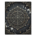 Ornate Charcoal Silver Victorian Medallion Rug