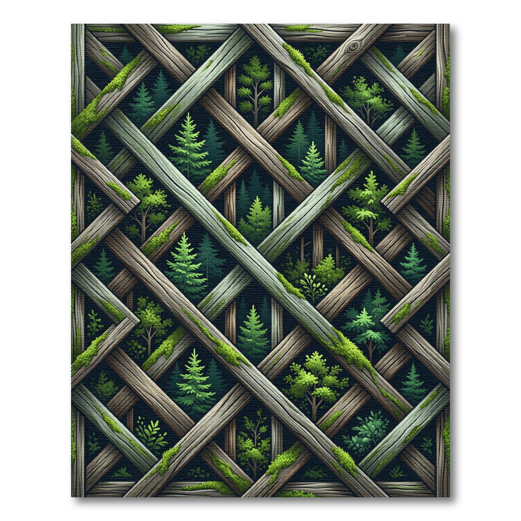 Mossy Lattice Forest Canopy Rug