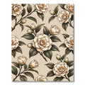 Cream Camellia Botanical Branches Rug