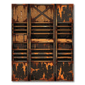 Industrial Rusted Metal Shelf Design Rug