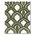 Midcentury Olive Arch Geometric Area Rug