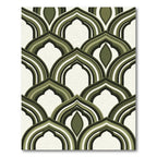 Midcentury Olive Arch Geometric Area Rug