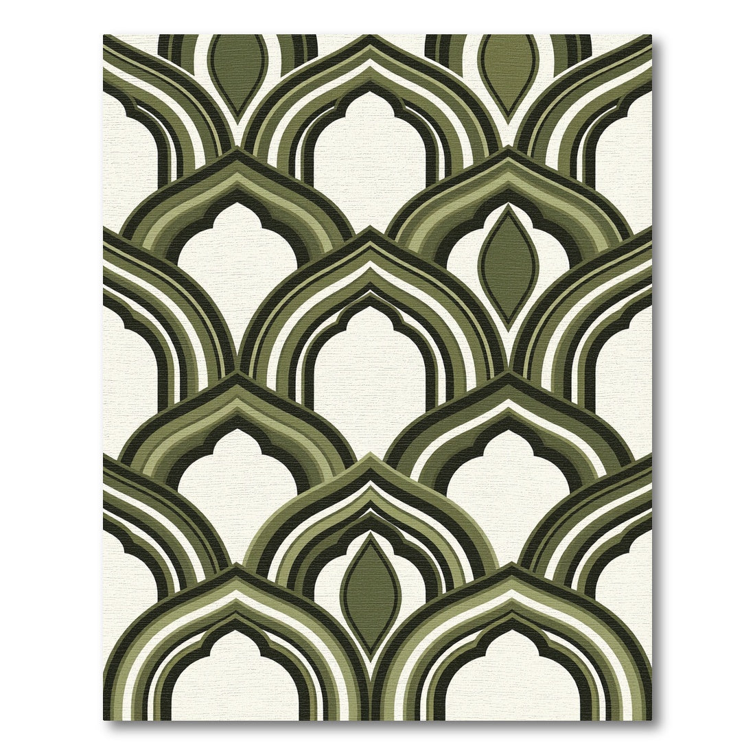 Midcentury Olive Arch Geometric Area Rug