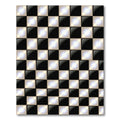 Luminous Black and White Geometric Checkered Rug
