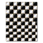 Luminous Black and White Geometric Checkered Rug