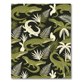 Lush Green Tropical Crocodile Foliage Rug
