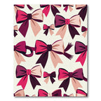 Chic Burgundy and Pink Ribbon Bows Rug