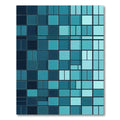 Modern Teal Geometric Block Rug