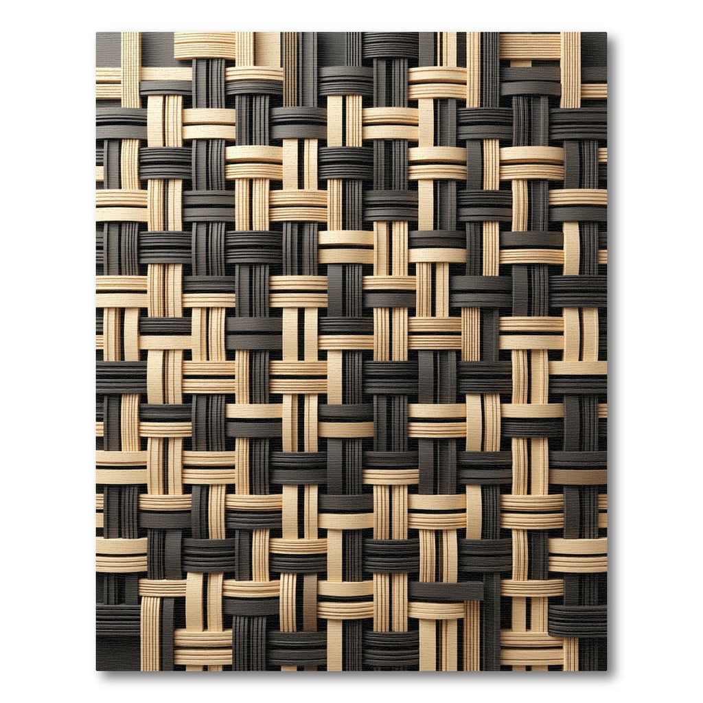 Modern Black Tan Woven Threads Rug