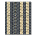 Cream and Charcoal Braided Stripe Rug