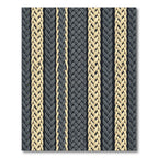 Cream and Charcoal Braided Stripe Rug