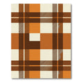 Autumn Plaid Orange Brown Cream Rug