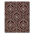 Crimson Floral Arabesque Damask Rug