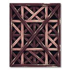 Geometric Symmetrical Wooden Lattice Art Rug