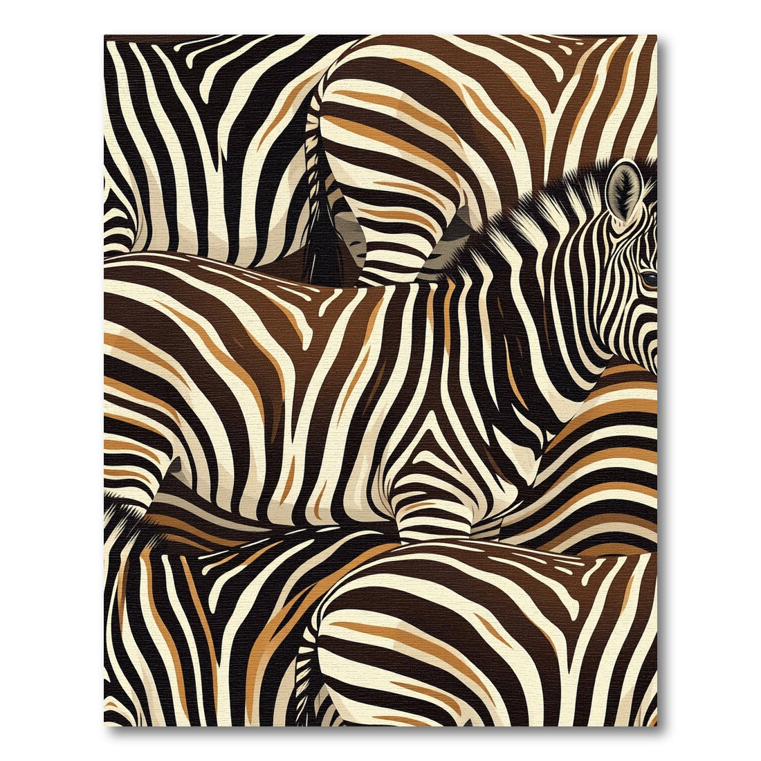 Abstract Brown Zebra Stripe Rug
