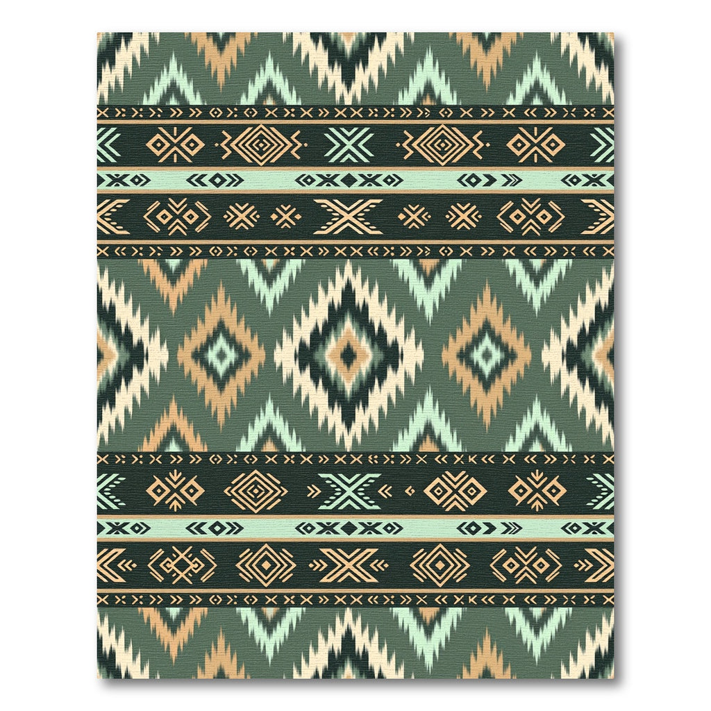 Earthy Tribal Geometric Chevron Rug