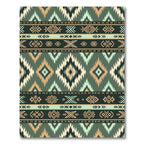 Earthy Tribal Geometric Chevron Rug