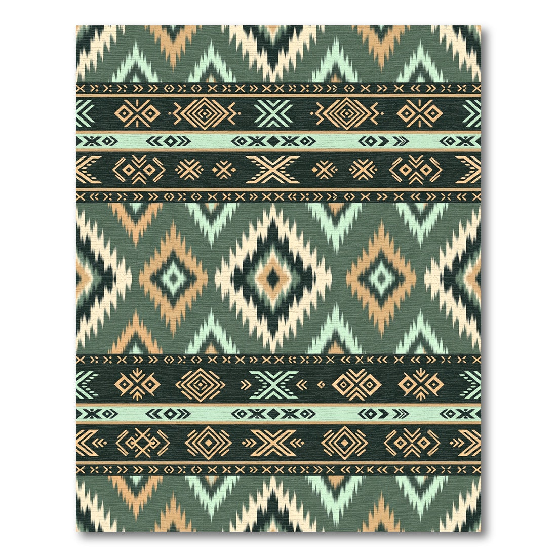 Earthy Tribal Geometric Chevron Rug
