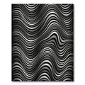 Silver Black Wavy Stripe Illusion Rug