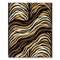 Organic Wavy Ochre and Onyx Zebra Rug