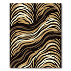 Organic Wavy Ochre and Onyx Zebra Rug