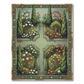 Vintage Sage Botanical Four Quarter Garden Rug