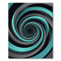 Modern Teal and Gray Infinite Spiral Rug