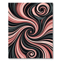 Modern Dusty Rose Black Swirl Abstract Rug