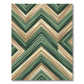 Earthy Green Chevron Zigzag Stripe Rug