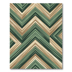 Earthy Green Chevron Zigzag Stripe Rug