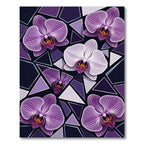Geometric Purple Orchid Blossom Rug