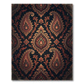 Opulent Crimson Gold Paisley Damask Rug