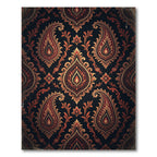 Opulent Crimson Gold Paisley Damask Rug
