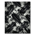 Dramatic Monochrome Black Ink Stroke Rug