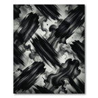 Dramatic Monochrome Black Ink Stroke Rug