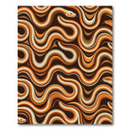 Retro Serpent Swirls Wavy Earthy Tones Rug