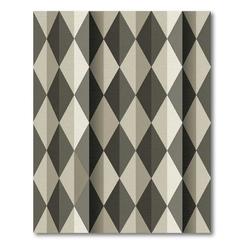 Monochrome Geometric Arlecchino Diamond Rug