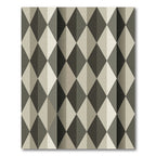 Monochrome Geometric Arlecchino Diamond Rug