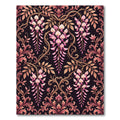 Elegant Pink Wisteria Floral Damask Rug