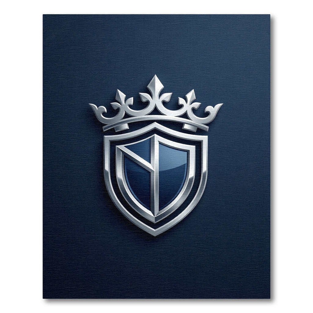 Royal Silver Crest Navy Shield Rug