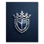 Royal Silver Crest Navy Shield Rug
