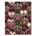 Regal Crimson Heart Embellished Garden Rug